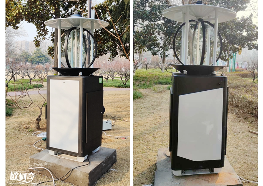 Oukeqi's new appearance automatic insect detection lamp helps the garden construction of Luohe City